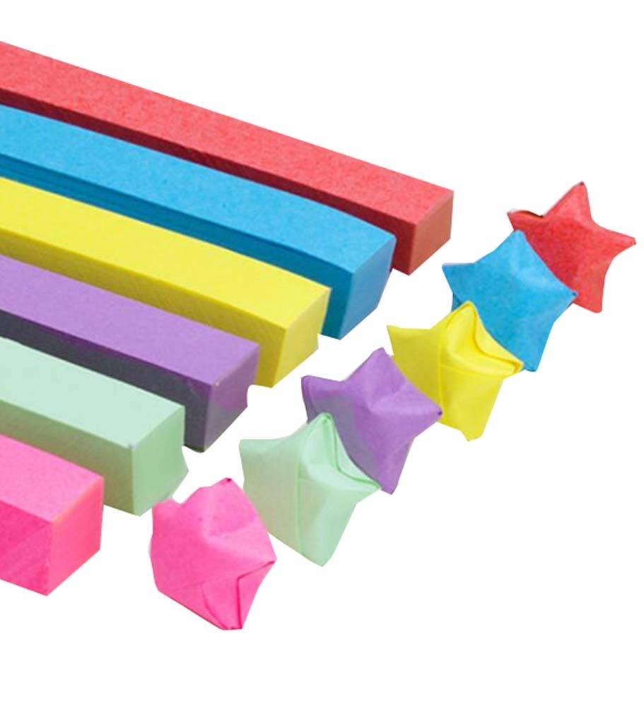 1314 Sheets Solid Color Origami Folding Star Paper - 6 Colors