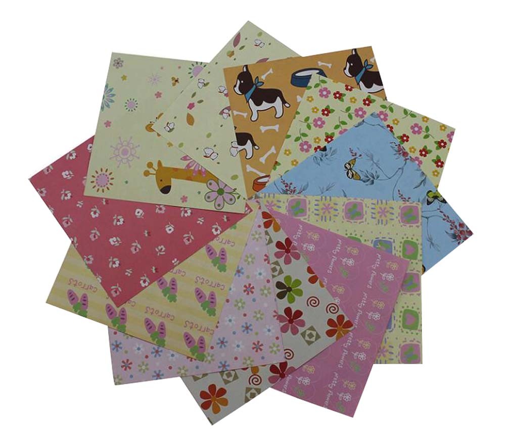 14.5x14.5cm Flowers and Animals Pattern Origami Papers Set of 288 Pieces