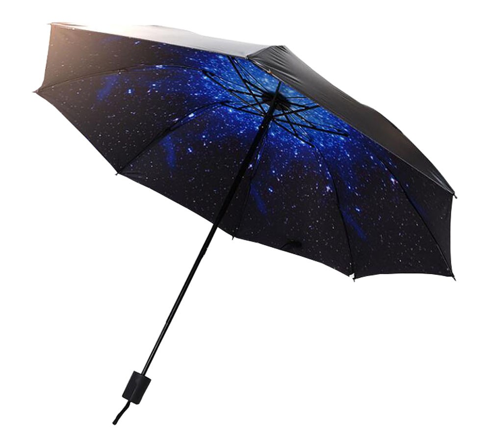 Rain Umbrella Folding UV Sun Parasol Starry Sky
