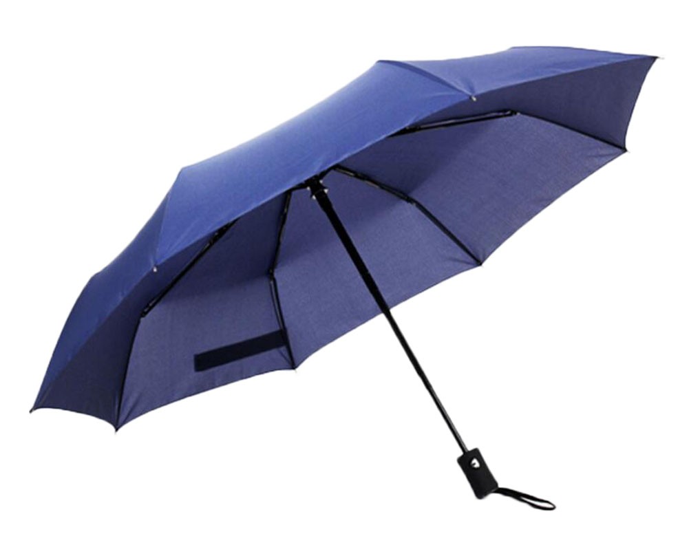 Blue Automatic Folding Rain Umbrella