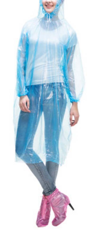 Poncho Raincoat Disposable Rain Ponchos/Set Of 2