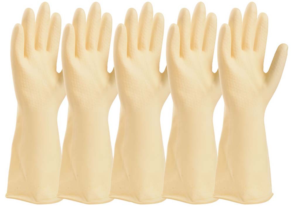 Latex Gloves Cleaning Gloves Household Gloves/Set Of  5