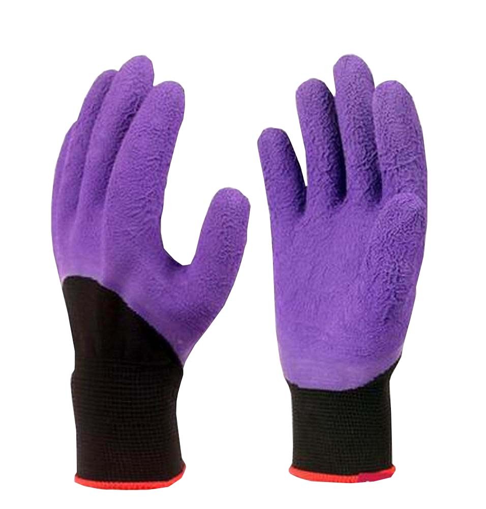 Rubber&Nylon Non-skid Working Men Gloves 4 Pairs
