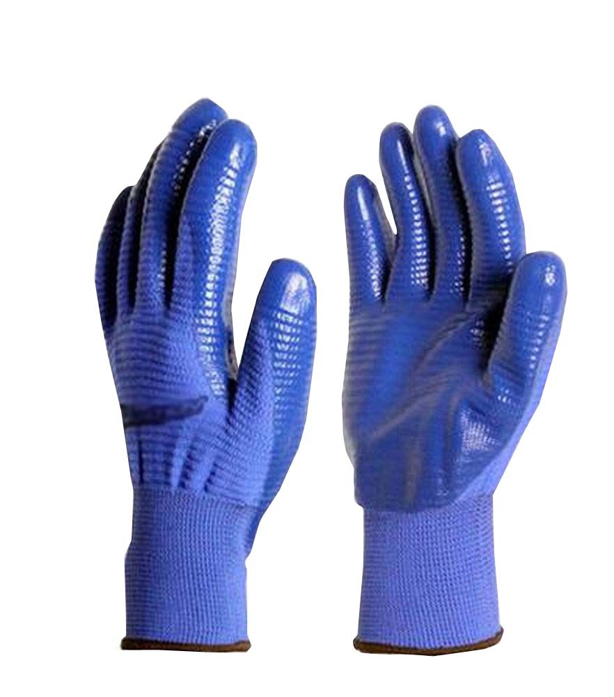 4 Pairs Stretchy Nylon Hand Protective Working Gloves Blue