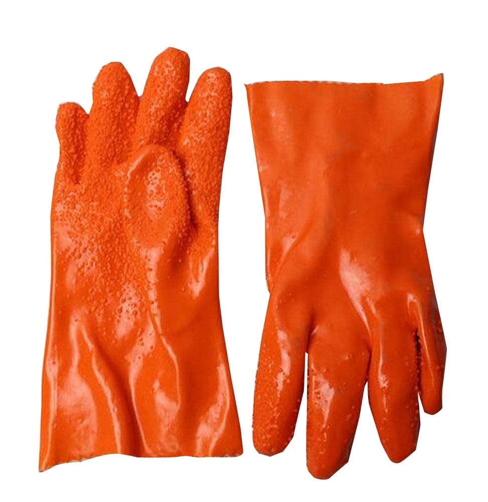 A Pair of Fish Catching Rubber Gloves Wearable Skidproof Working Gloves