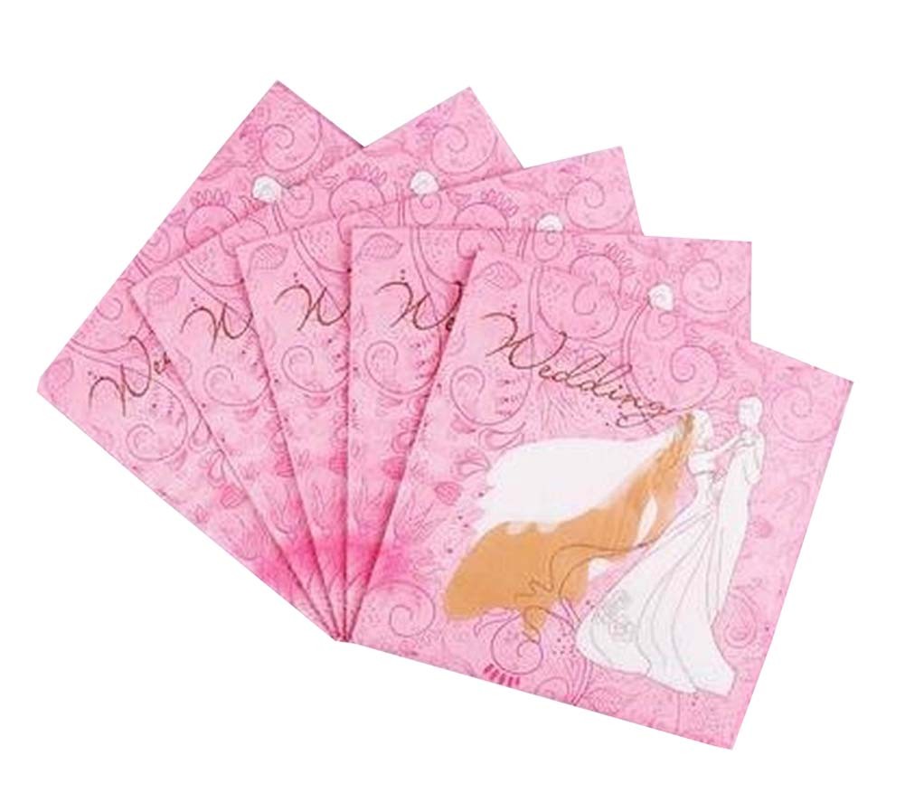 Romantic Pink Wedding/Engagement Two Layers Paper Napkins 3 Packs
