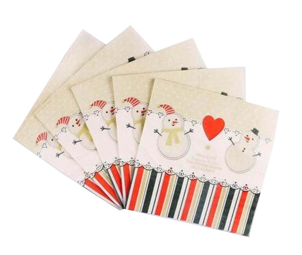 Set of 3 [Snowman] Two Layers Paper Napkins for Party/Birthday/Graduation