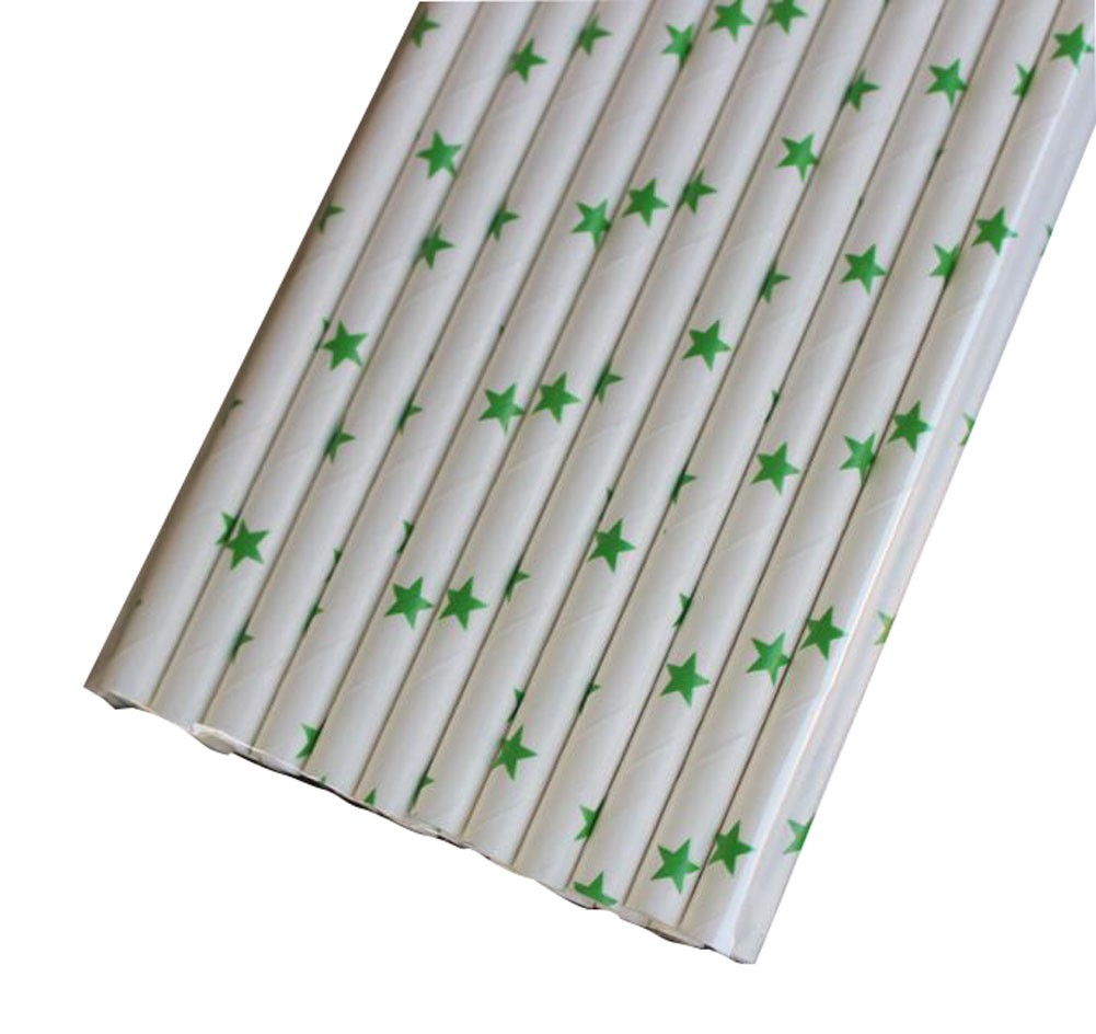 Stars Pattern Paper Straw Set of 100 Straws
