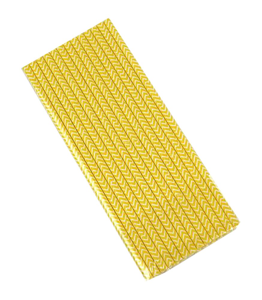 Weddings Baby Showers and Life Celebrations 100 Pcs Paper Straws - Yellow