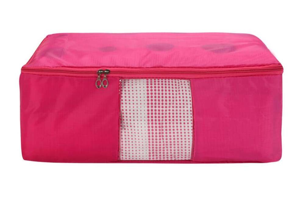 Rose Red Blanket Storage Bag with See-Through Front Window