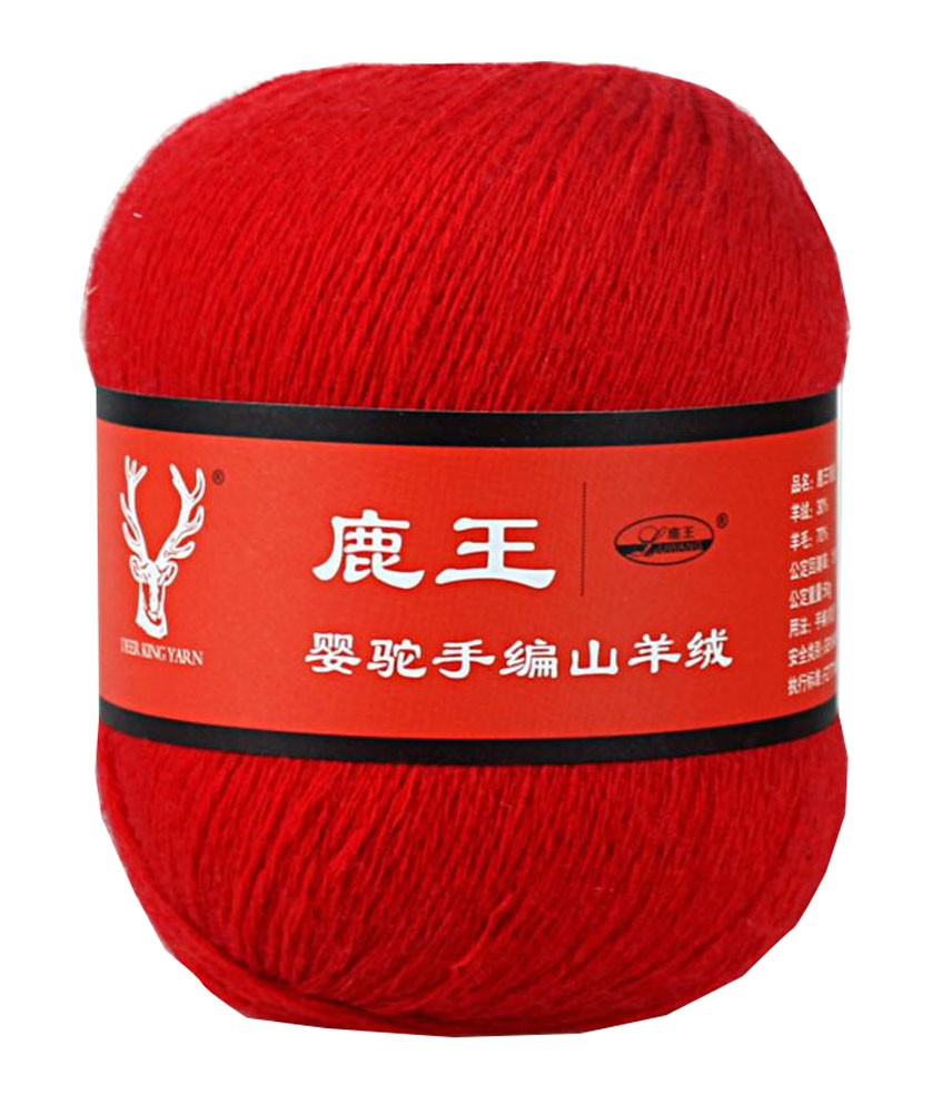 Red Crafts Knitting Cashmere Blended Wool Yarn Soft