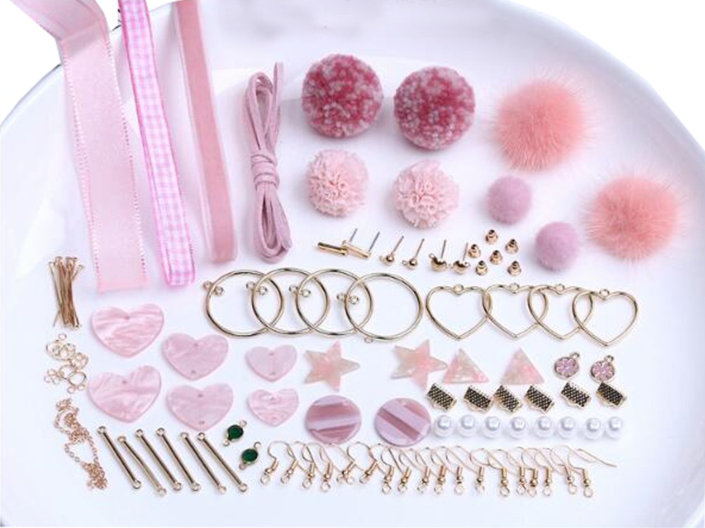 Pink Earring Making Supplies Lovely Earrings Material