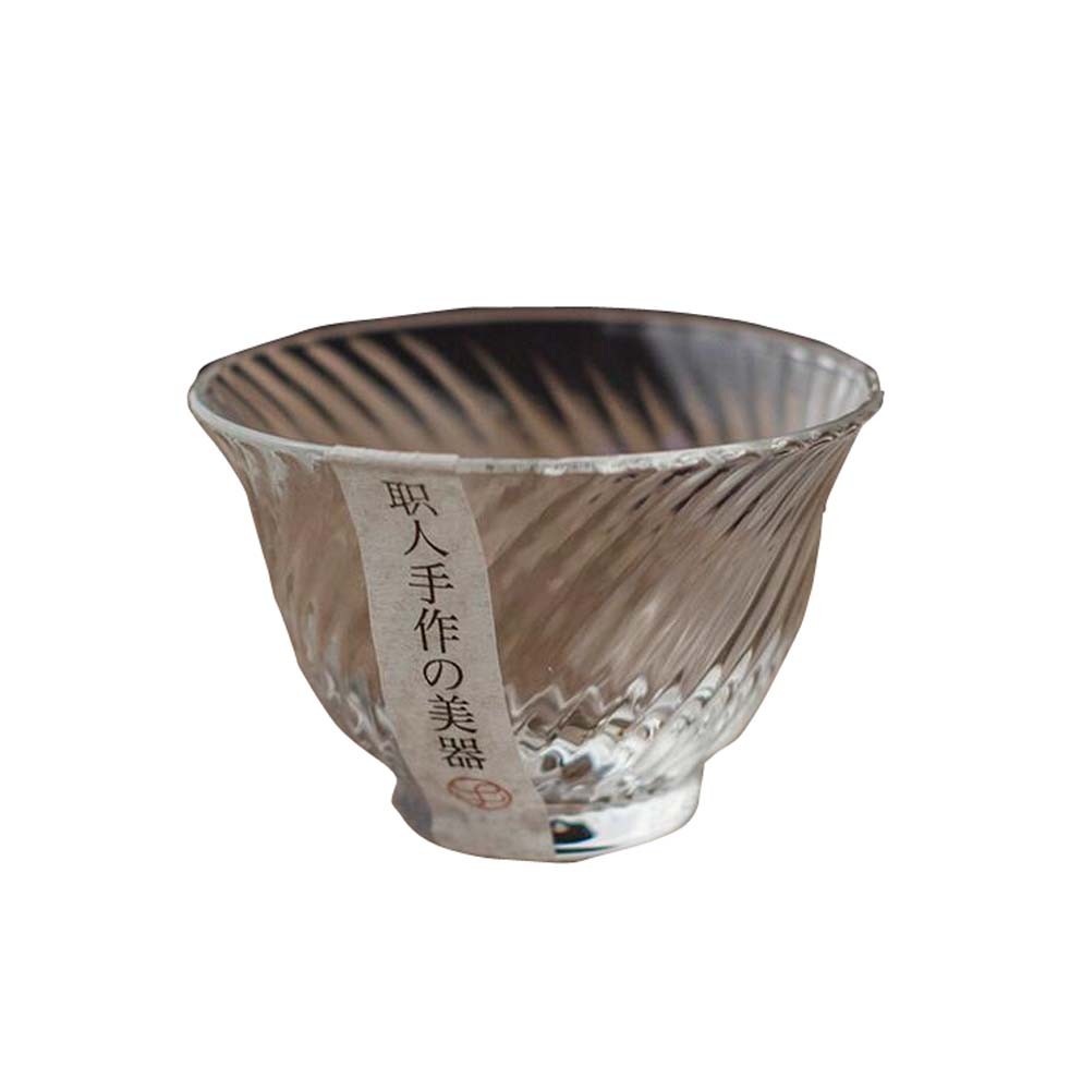 One Japanese Tea Sake Cup Clear Short Glass Cup Wine Liquor Spirit Sake Cup B