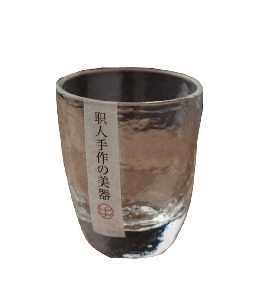 One Japanese Tea Sake Cup Clear Short Glass Cup Wine Liquor Spirit Sake Cup C