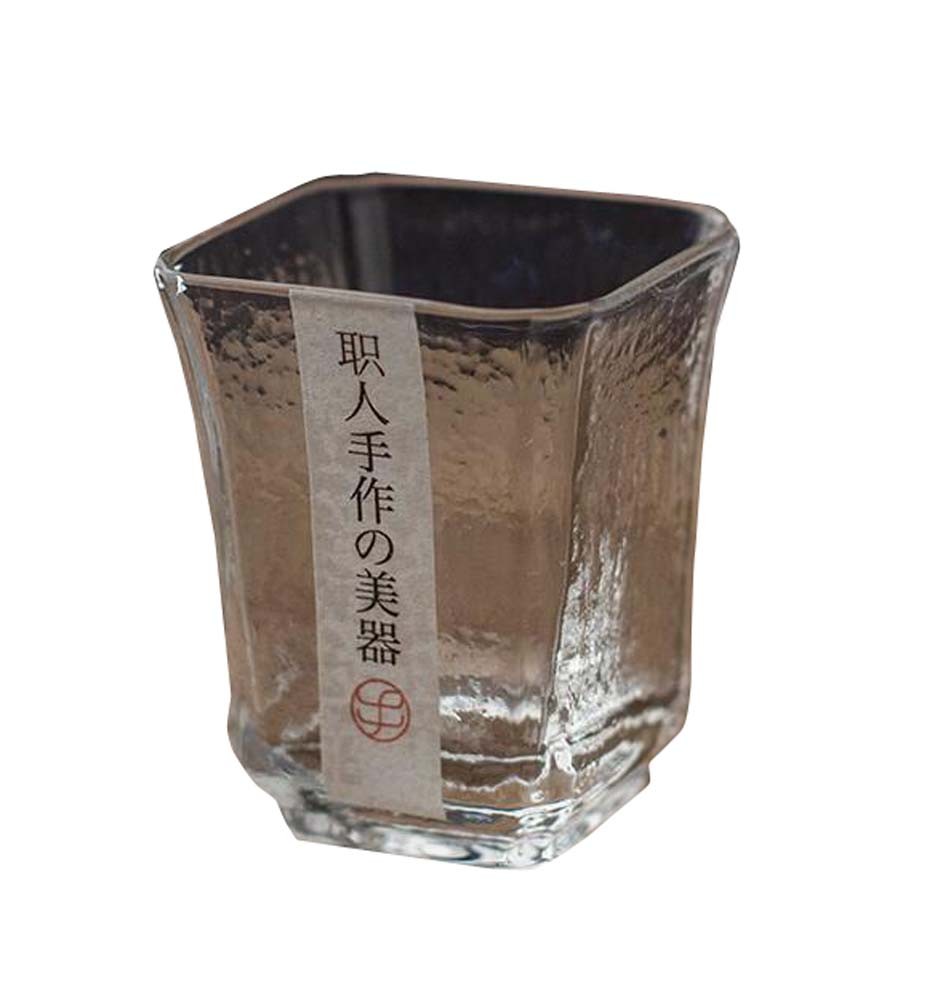 One Japanese Tea Sake Cup Clear Short Glass Cup Wine Liquor Spirit Sake Cup D