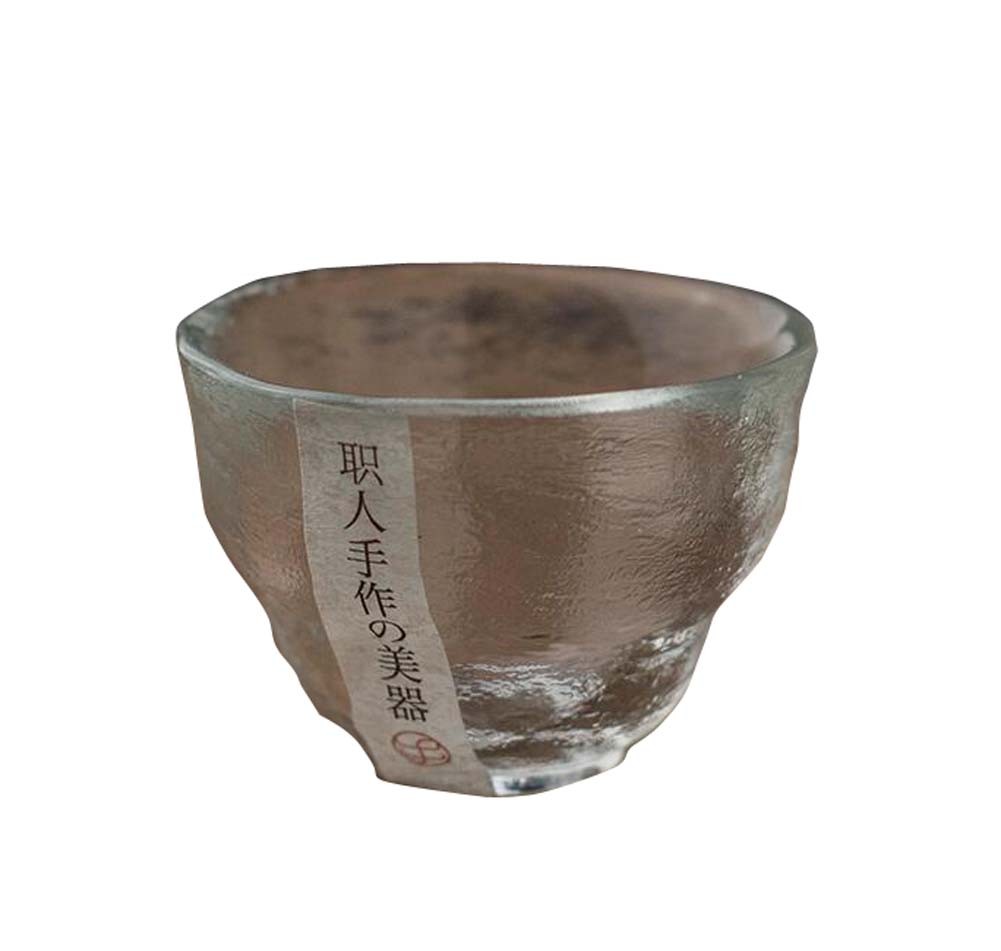 One Japanese Tea Sake Cup Clear Short Glass Cup Wine Liquor Spirit Sake Cup F