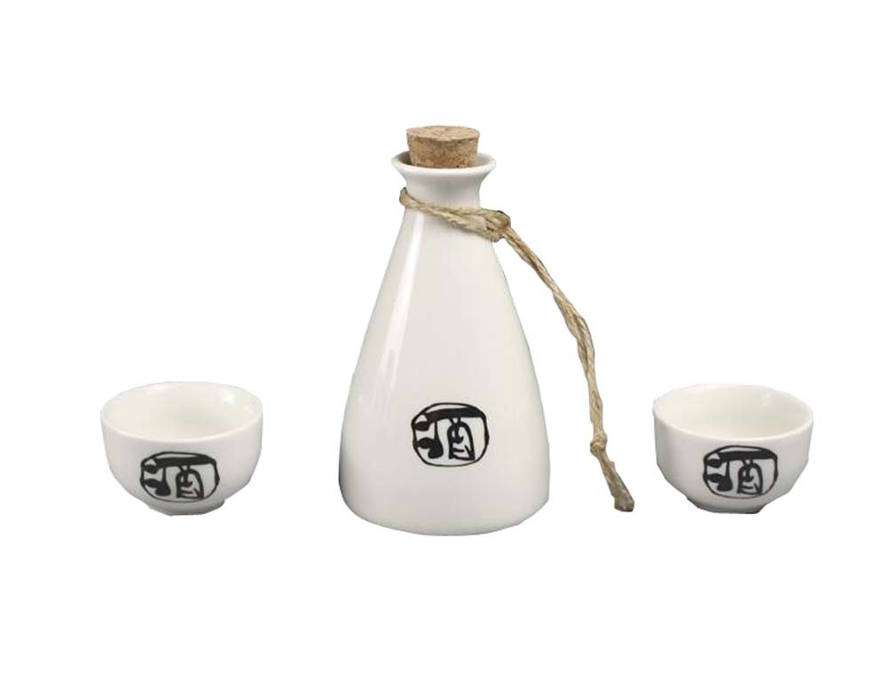 3 PC Ceramic Sake set Japanese Porcelain Sake Cups C