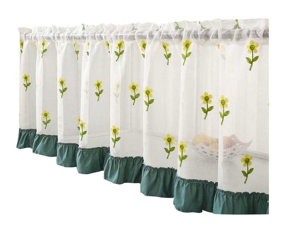 Translucent Short Home Curtain Cafe Tier Curtain Gauze 13