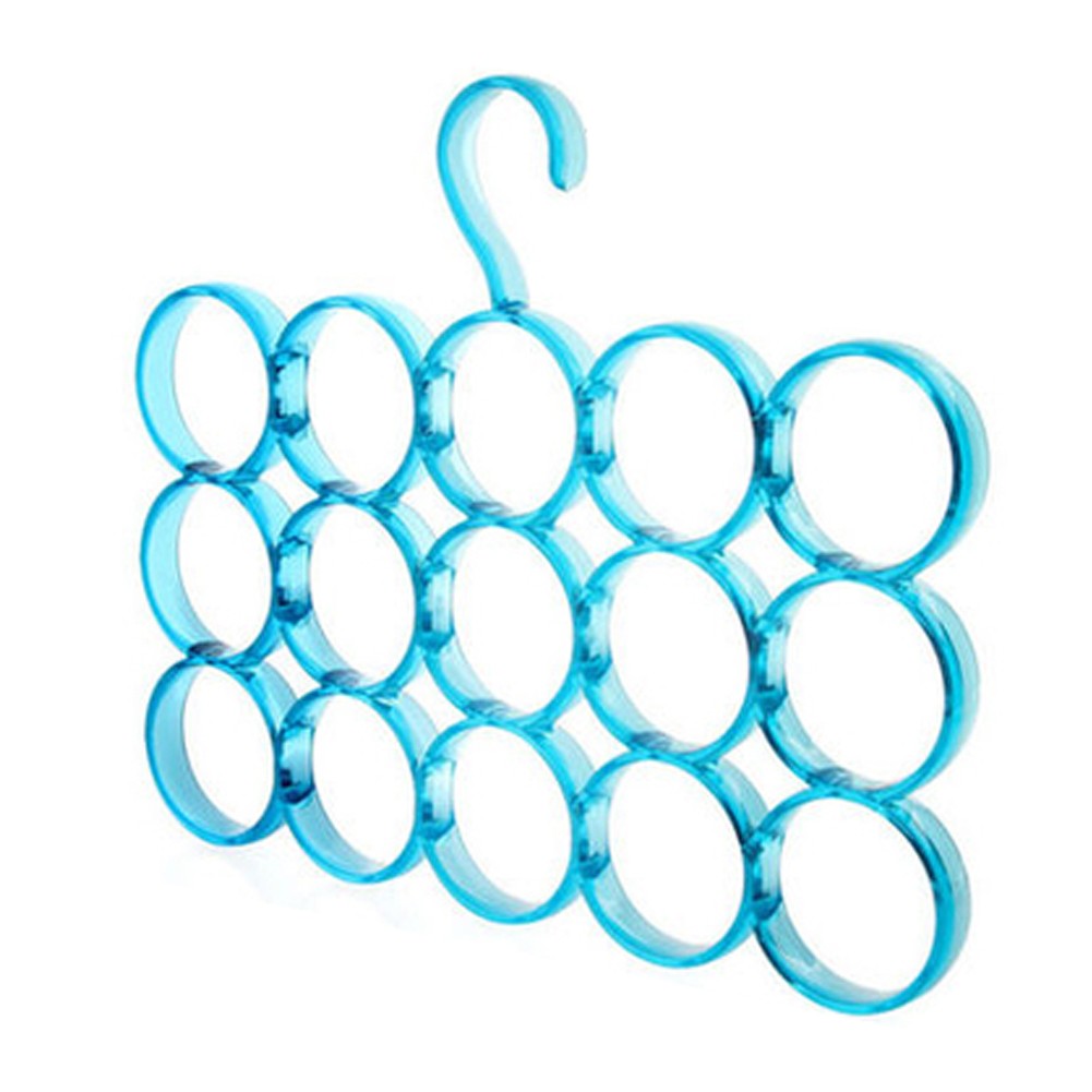 2 Pack Tie Rack Hanger Holder 15 Holes Hooks Organizer for Men, Blue