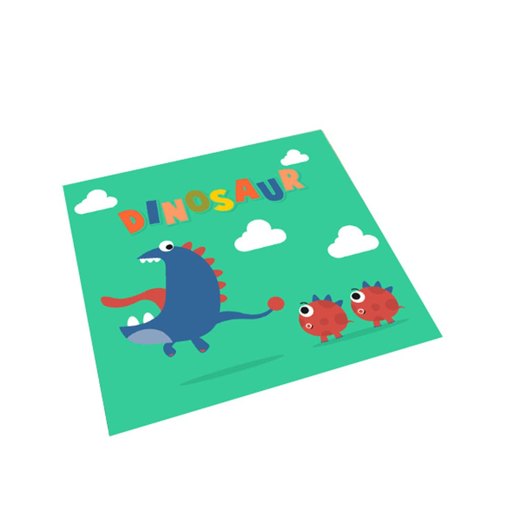 Square Cute Cartoon Children's Rugs,Big mouth dinosaur