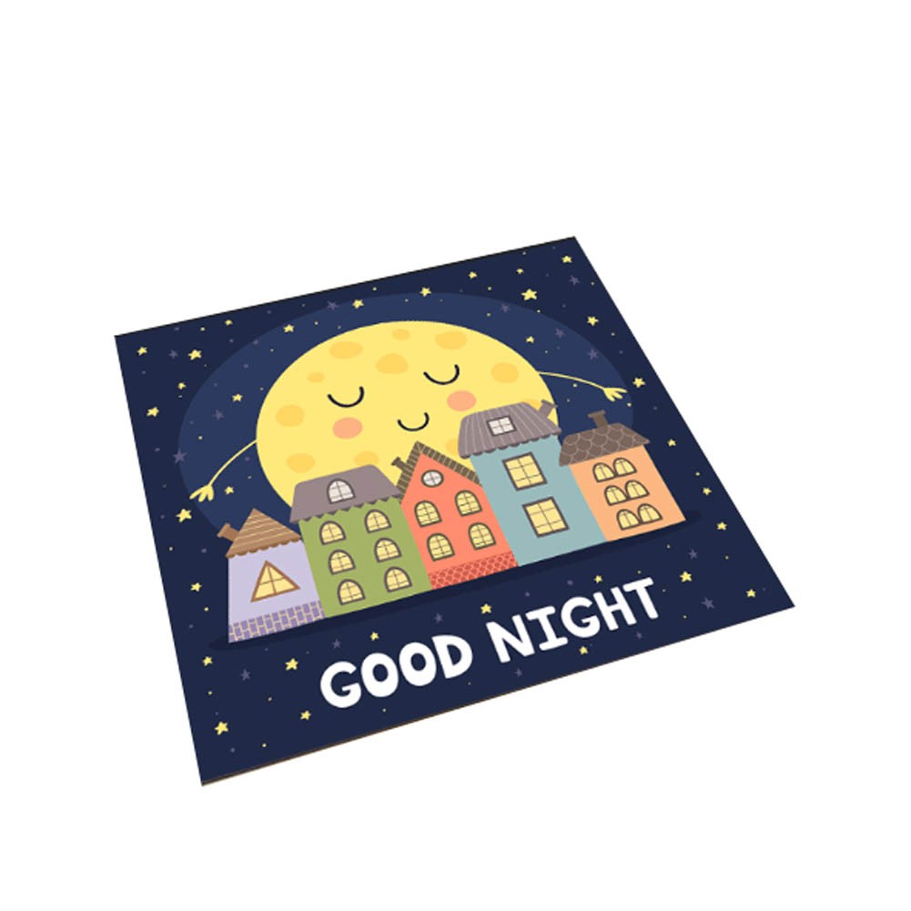 Square Cute Cartoon Children's Rugs, Good Night Moon house A