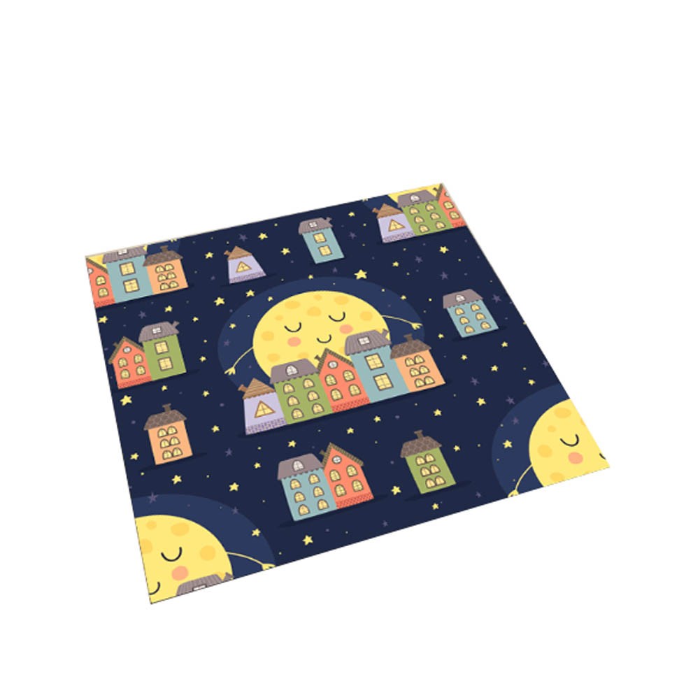 Square Cute Cartoon Children's Rugs, Good Night Moon house B