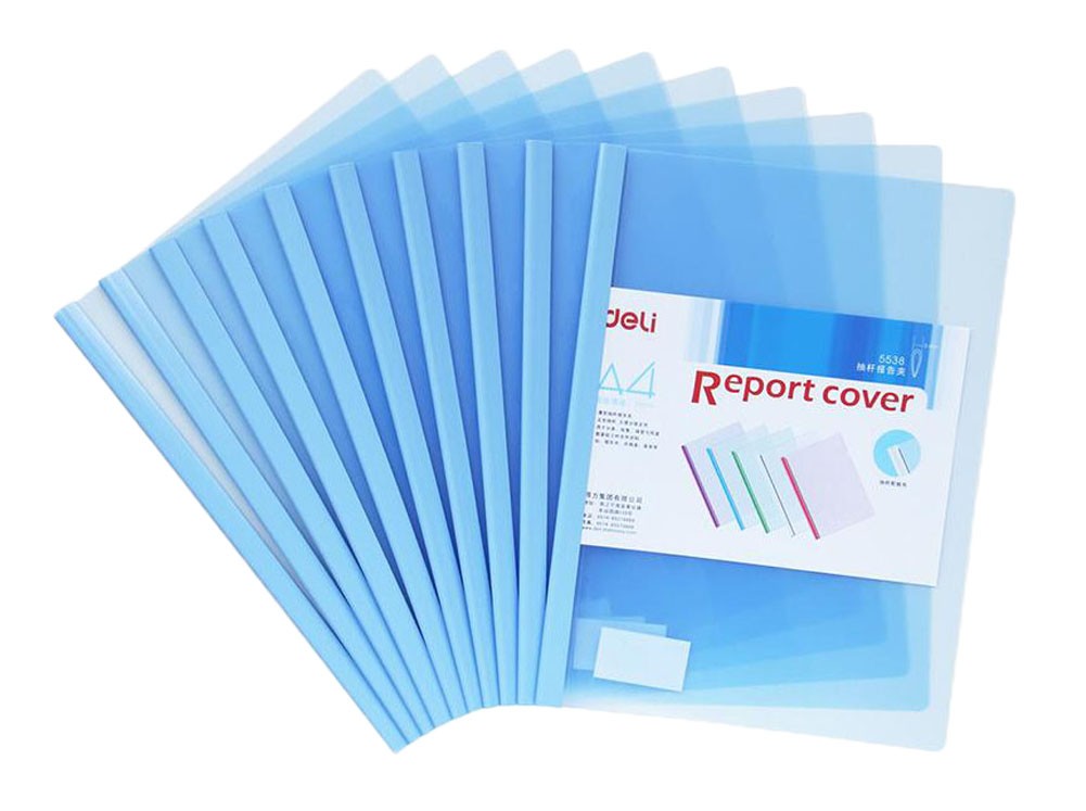 10 Counting Plastic Clear Sliding Bar File Folder Report Covers