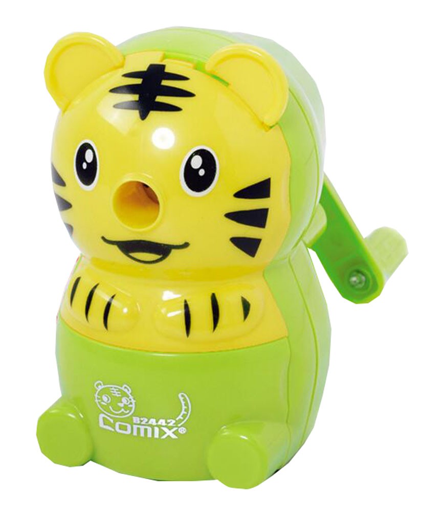 Creative Manual Pencil Sharpener Little Tiger Shape Green and Yellow