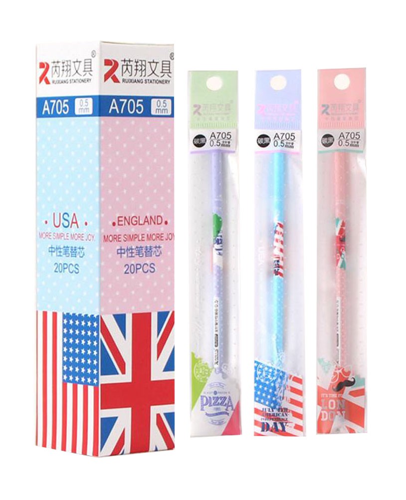 National Flag Pattern Rollerball Pen Refills Needle Tip 0.5mm
