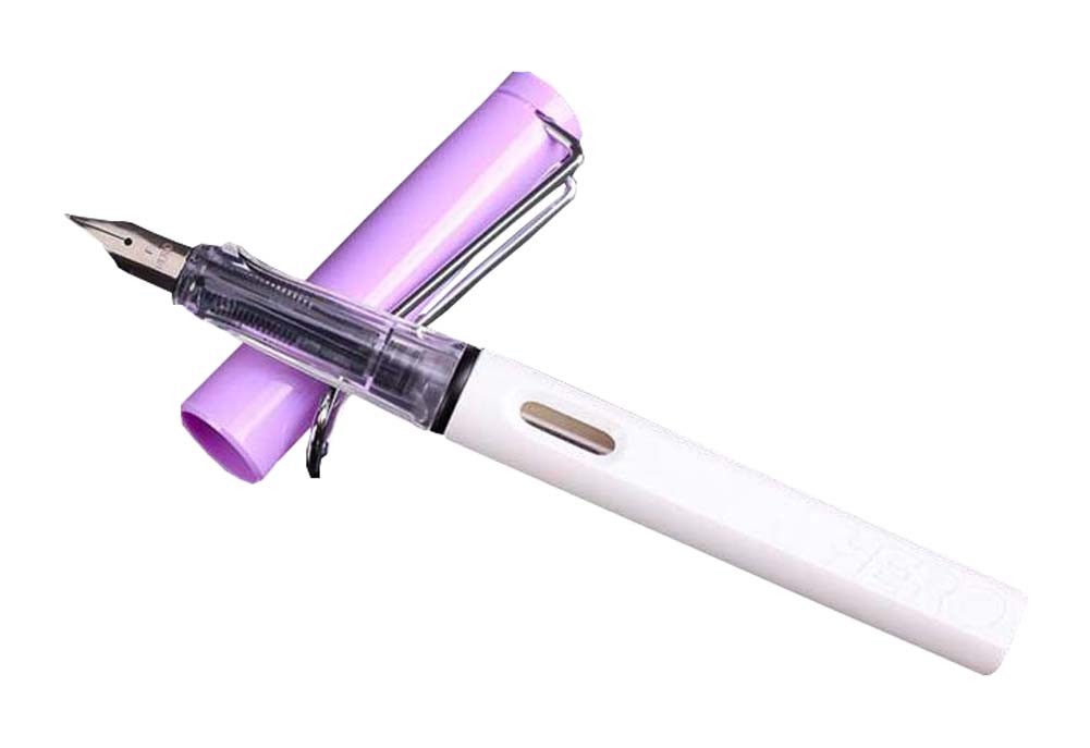 Purple and White Pen Body School and Office Fountain Pens