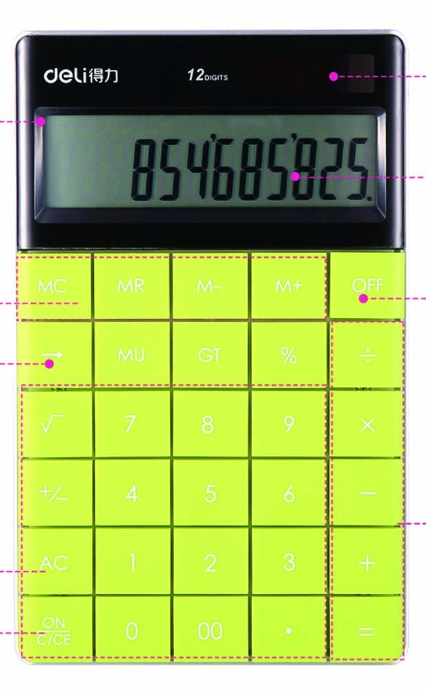 Yellow Mini Calculator Desktop Calculator Pocket Calculator