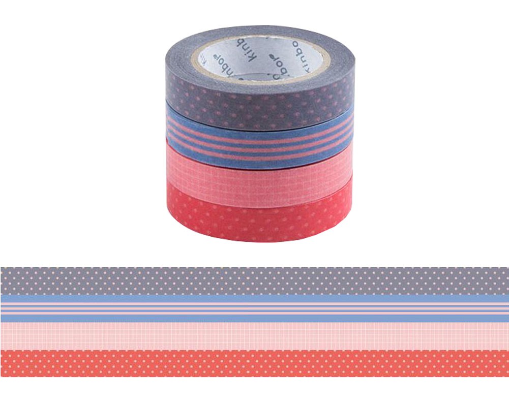 4PCS DIY, Office And Gift Wrap Washi Paper Tape Decorative Masking Tapes
