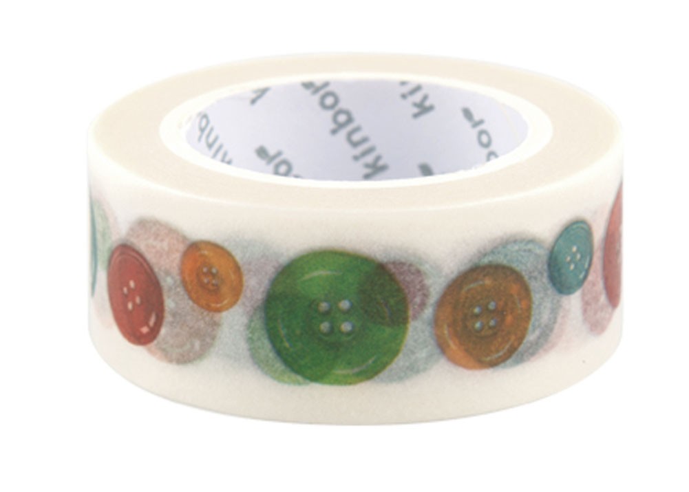 Button Pattern Washi Masking Tape, Decorative DIY Tape Washi Tape