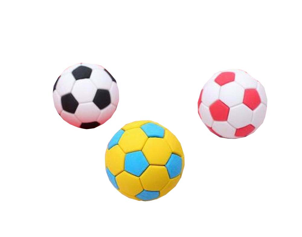 A Set of 3 Soccer Erasers Unique Office Stationery Color Random