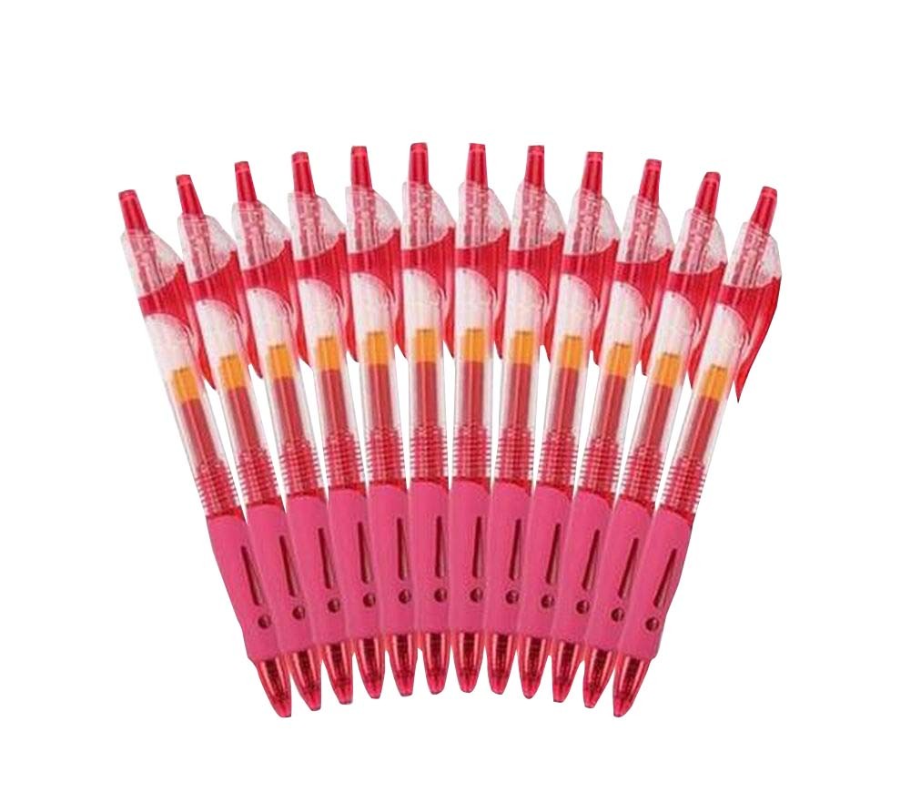 0.5 mm Red Ink Gel Pens for Workers/Students/Teachers 12 PCS