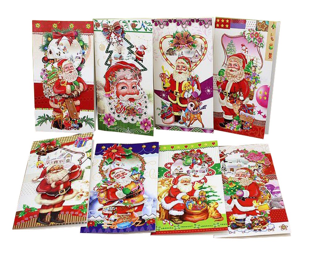8 Assorted Colorful Christmas Greeting Cards Christmas Card