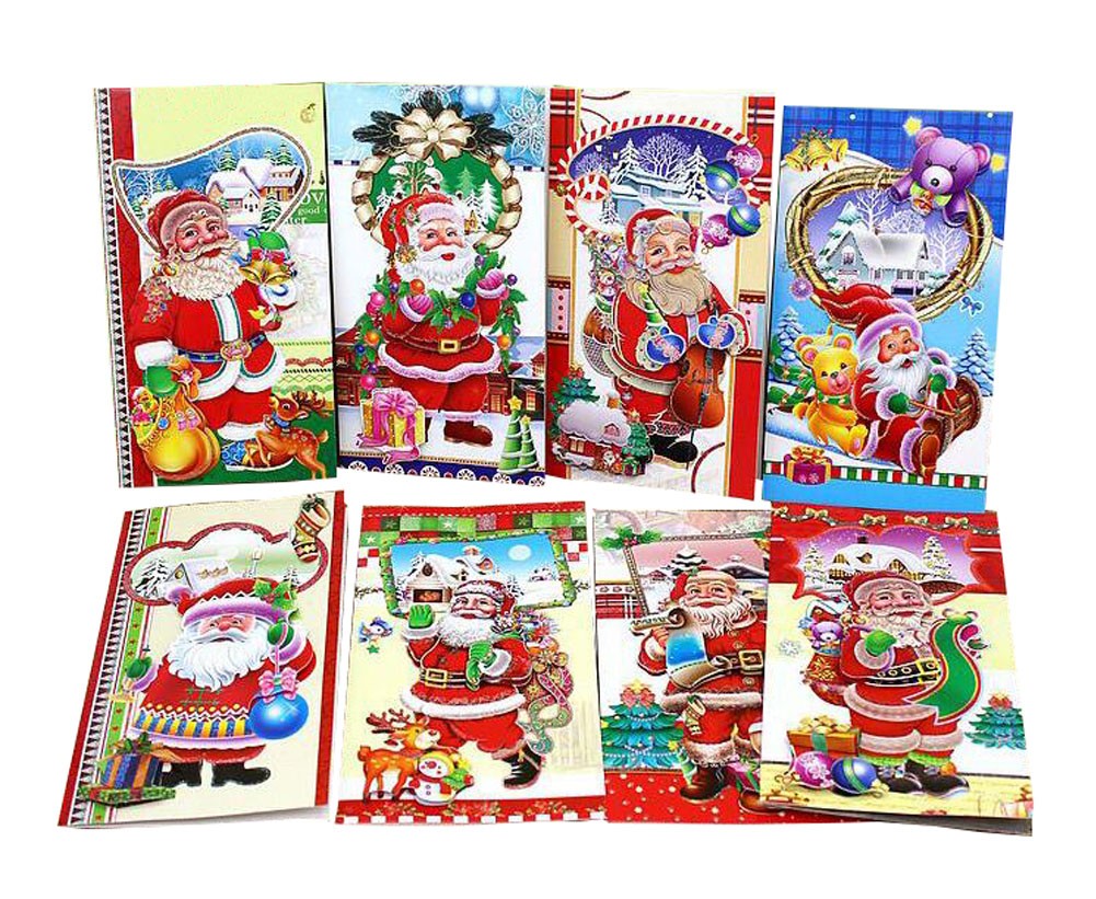 Christmas Greeting Cards Set of 8 Holiday Card Pack