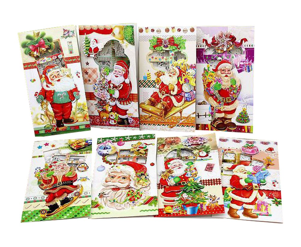 Pack of 8 Holiday Cards Creative Christmas Greeting Card