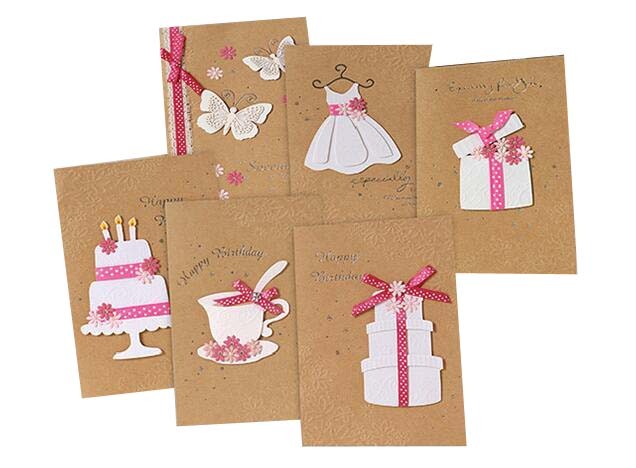 Pack of 6 Birthday Greeting Cards Wish Cards with Envelopes