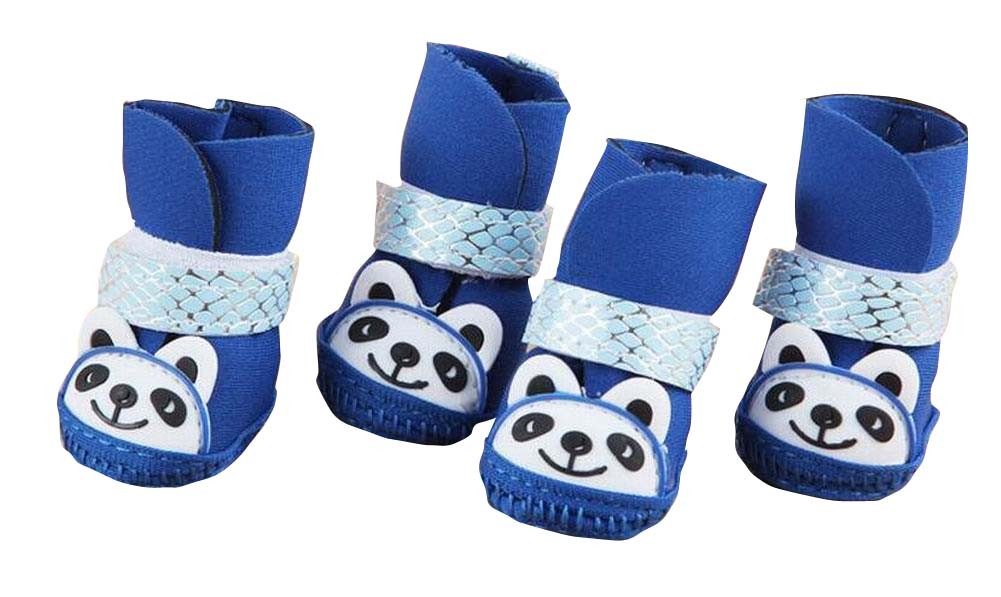 Lovely Blue Panda Shoes for Teddy Small Dogs Pet Supplies