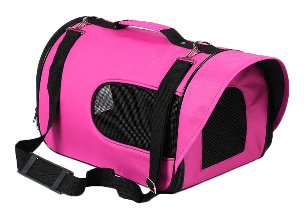 Travel Dog Carrier Bag Handbag- Rose Red