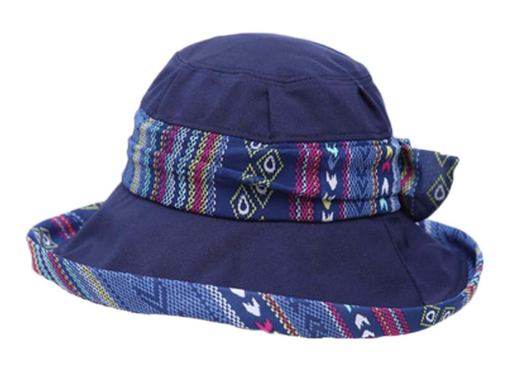 Womens Bowknot Hat Foldable Beach Cap Sun Hat