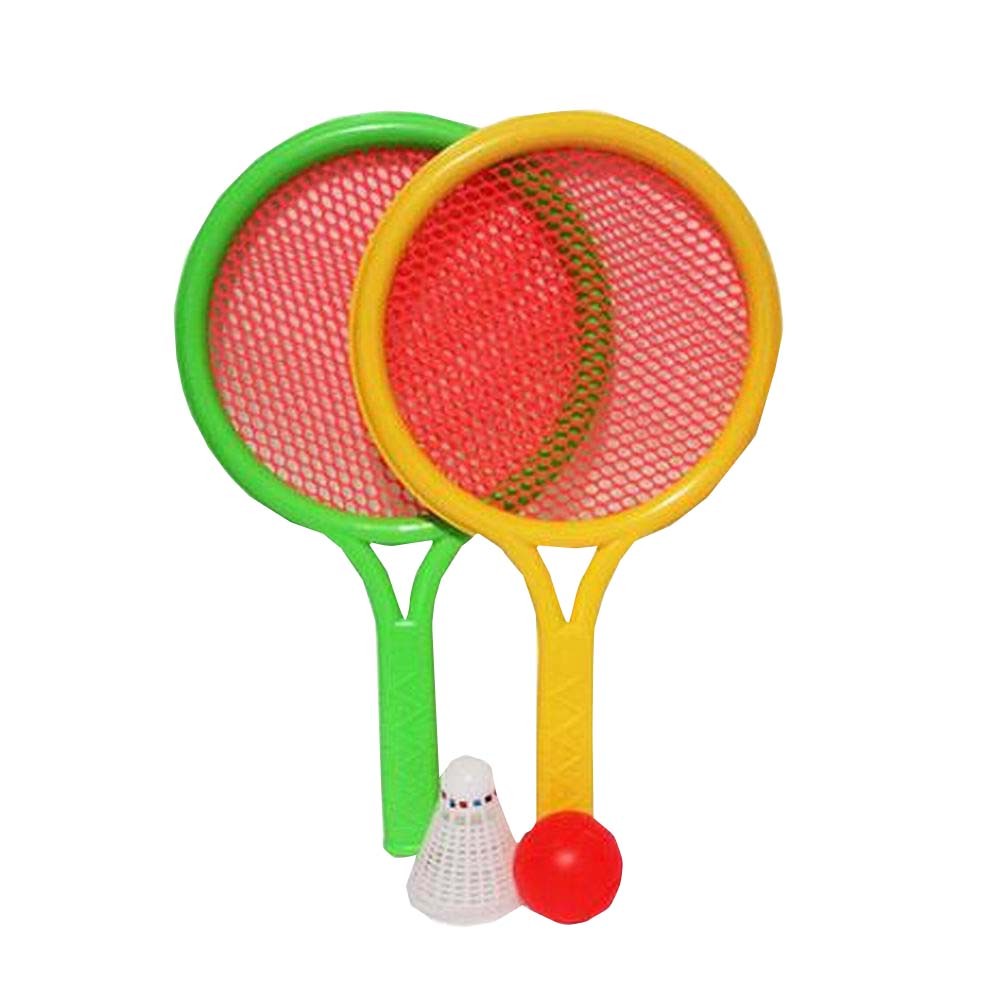 A Set of Two Colors Badminton Rackets for Kids Over 2 Years