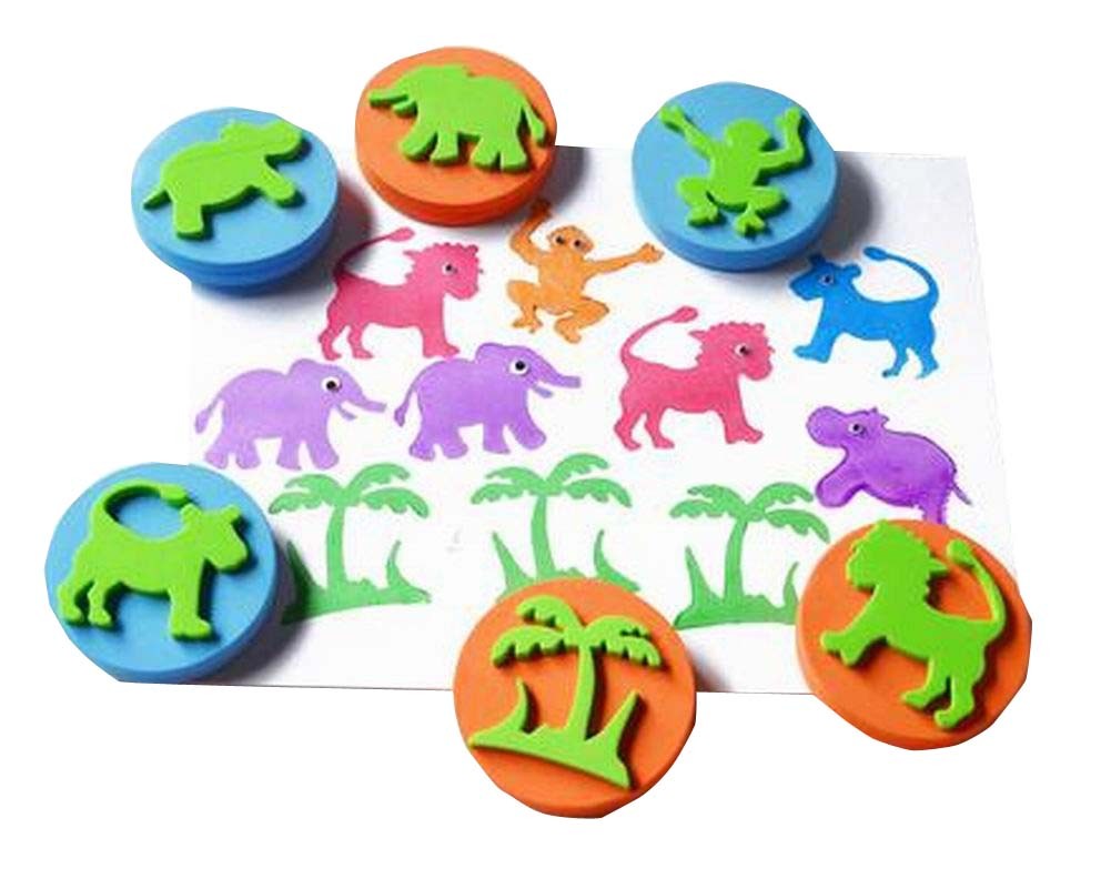 Set of 6 Animals Kids Painting Supply Stamper Educational Toy