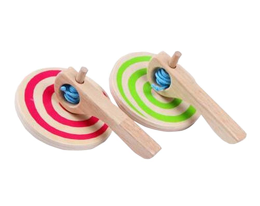 Wood Kids Home/Outdoor Peg-top Educational Toy Color Random 1 Piece