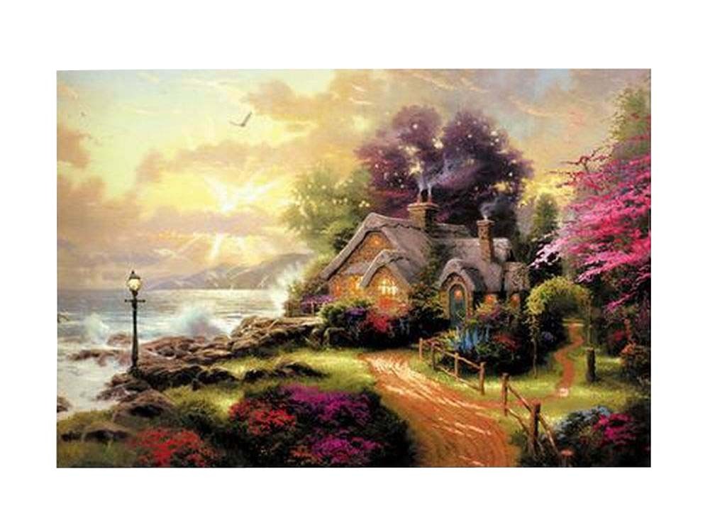 Wood 300 Pieces Adult/Kid Home Playing Puzzle [Country Road]