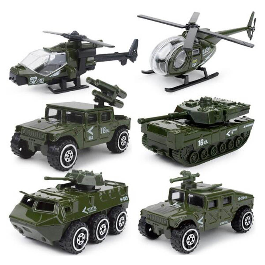 Children Toy Military Car Toy Model Car Military tank aircraft Set of 6