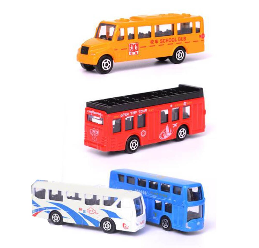 Children's toy military car toy model car bus car set of 4