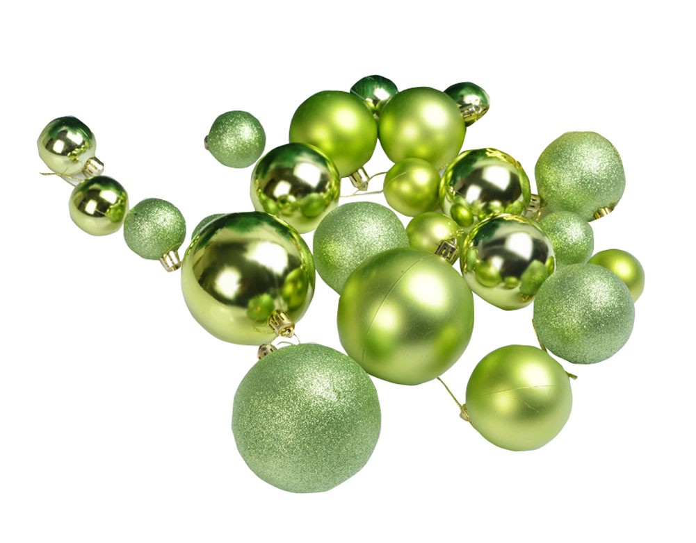 Christmas Hanging Ornaments Christmas Tree Balls Assorted Sizes Ball Set Green