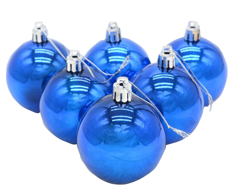 6CM Christmas Tree Balls Christmas Hanging Ornaments 12 PC Bright Blue